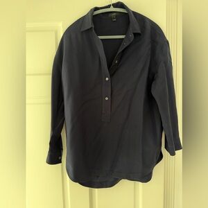 J. Crew women’s  navy Casual oversized quarter Button Down Shirt